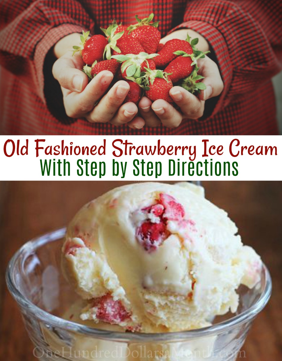 Recipe: Old Fashioned Strawberry Ice Cream - One Hundred Dollars a Month