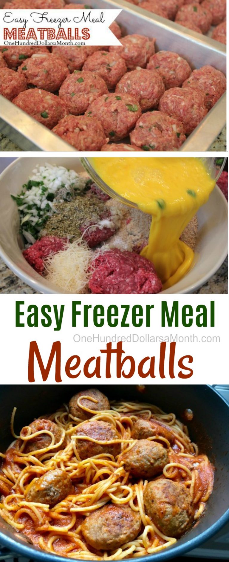 Easy Freezer Meal Meatballs - One Hundred Dollars a Month