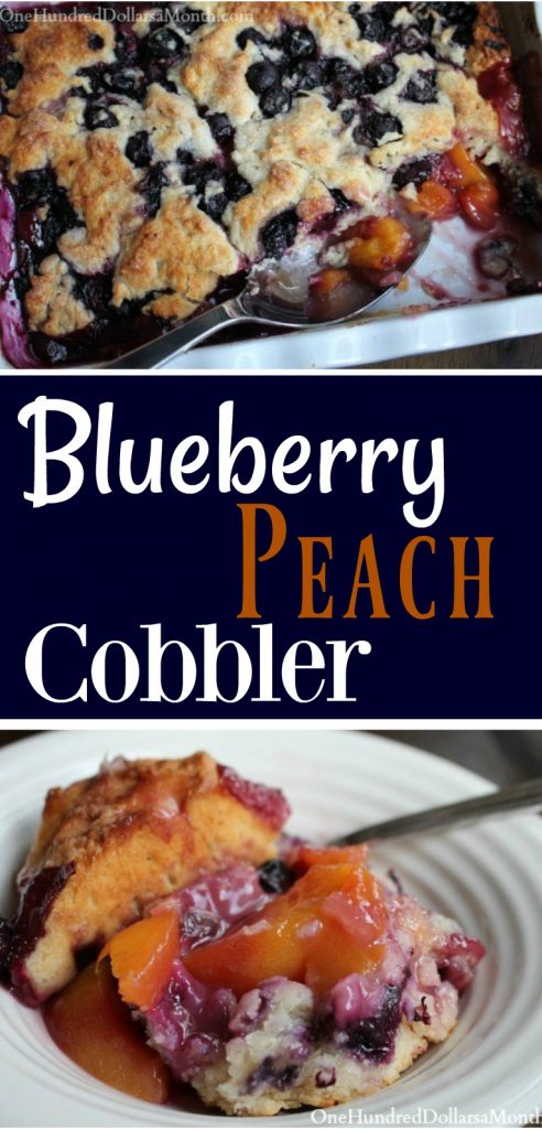 Blueberry Peach Cobbler - One Hundred Dollars a Month