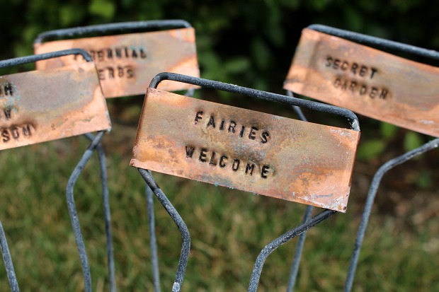 DIY Rustic Hand Stamped Copper Garden Markers