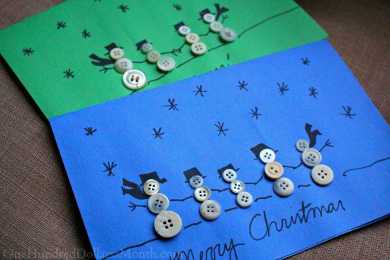 Easy Kids Christmas Crafts — Button Snowman Family - One Hundred Dollars a  Month